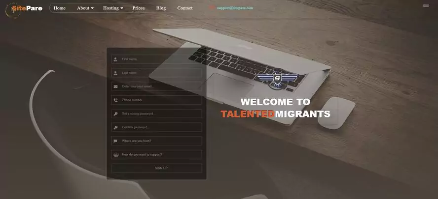 A picture of a beautiful and responsive signup form